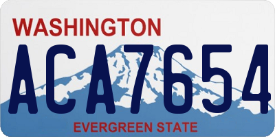 WA license plate ACA7654