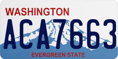 WA license plate ACA7663