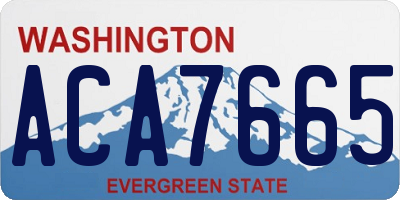 WA license plate ACA7665