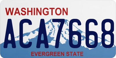 WA license plate ACA7668