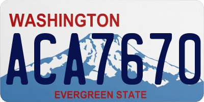WA license plate ACA7670