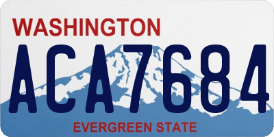 WA license plate ACA7684