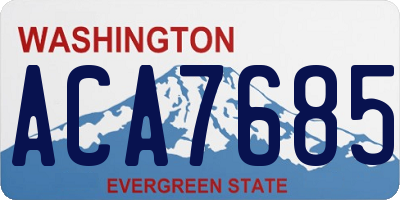 WA license plate ACA7685