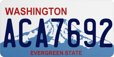 WA license plate ACA7692