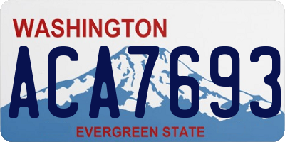 WA license plate ACA7693