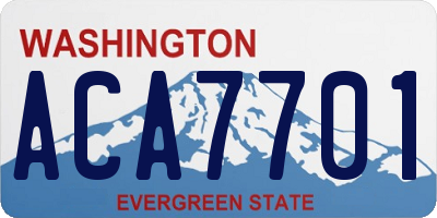 WA license plate ACA7701
