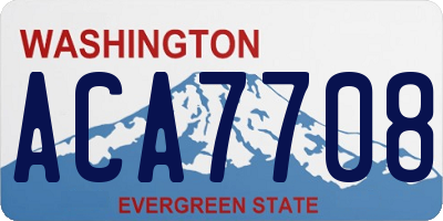 WA license plate ACA7708