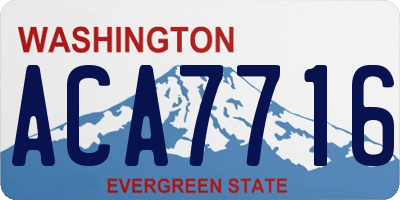 WA license plate ACA7716
