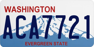 WA license plate ACA7721