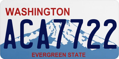 WA license plate ACA7722