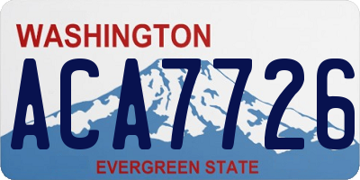WA license plate ACA7726