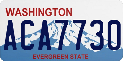 WA license plate ACA7730