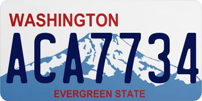 WA license plate ACA7734