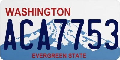 WA license plate ACA7753