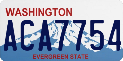 WA license plate ACA7754