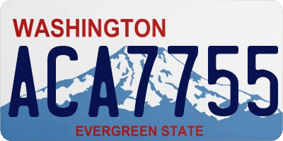 WA license plate ACA7755