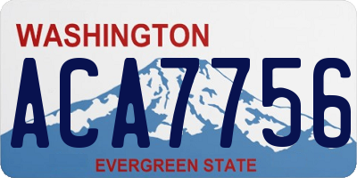 WA license plate ACA7756