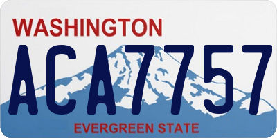 WA license plate ACA7757