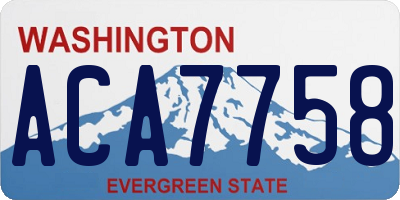 WA license plate ACA7758