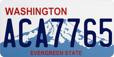 WA license plate ACA7765