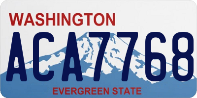 WA license plate ACA7768