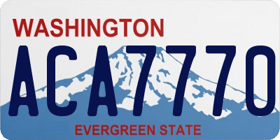 WA license plate ACA7770