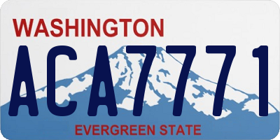 WA license plate ACA7771