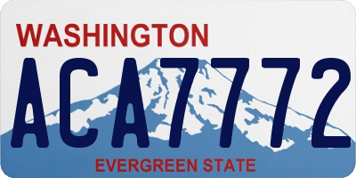 WA license plate ACA7772