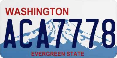 WA license plate ACA7778