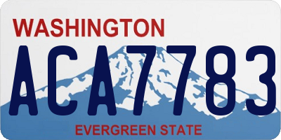 WA license plate ACA7783