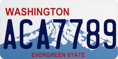WA license plate ACA7789