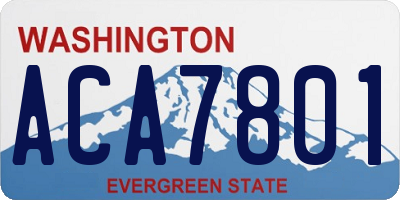 WA license plate ACA7801