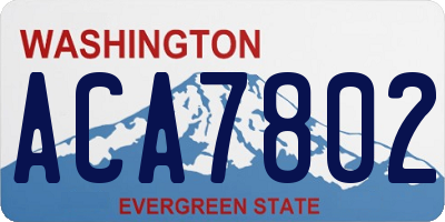 WA license plate ACA7802