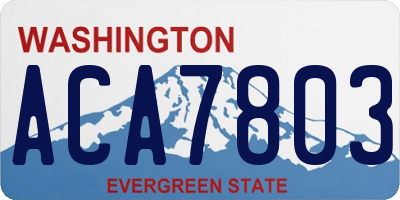 WA license plate ACA7803