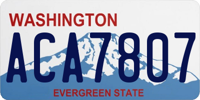 WA license plate ACA7807