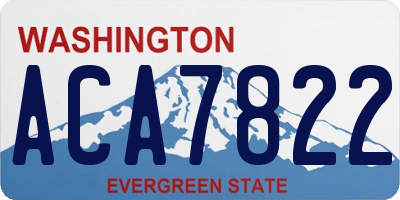 WA license plate ACA7822