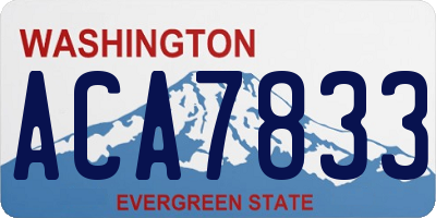 WA license plate ACA7833