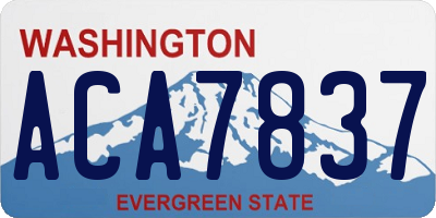 WA license plate ACA7837
