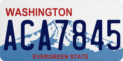 WA license plate ACA7845