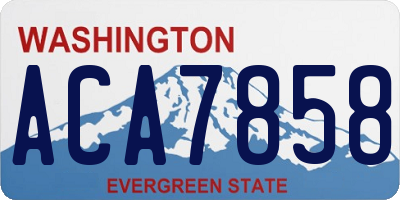 WA license plate ACA7858