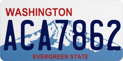 WA license plate ACA7862