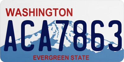 WA license plate ACA7863