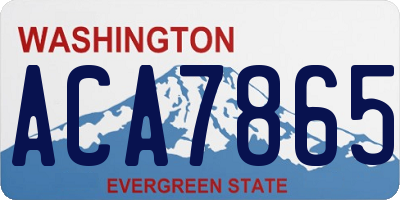 WA license plate ACA7865