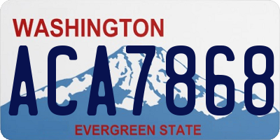 WA license plate ACA7868