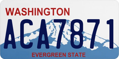 WA license plate ACA7871