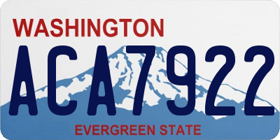 WA license plate ACA7922