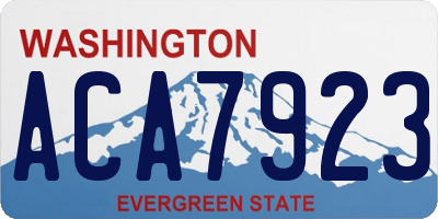 WA license plate ACA7923