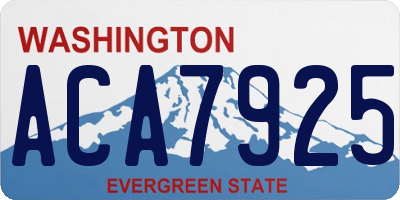 WA license plate ACA7925