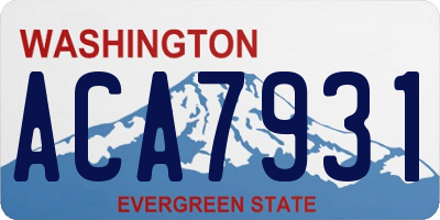 WA license plate ACA7931