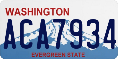 WA license plate ACA7934